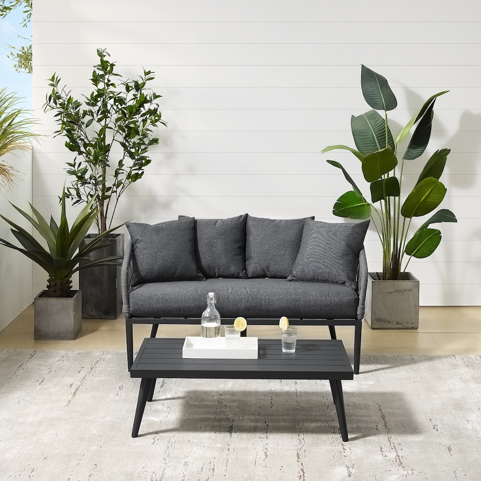 morehead gray outdoor loveseat set   