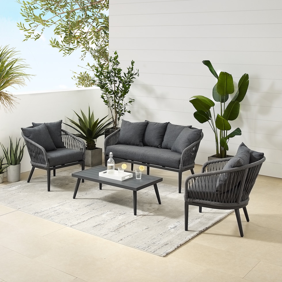 morehead gray outdoor loveseat set   