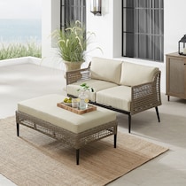 moreno light brown outdoor loveseat set   