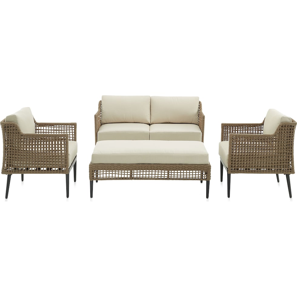 moreno light brown outdoor loveseat set   