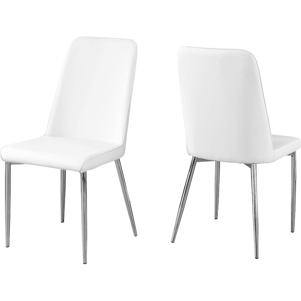 morris white chrome dining chair   
