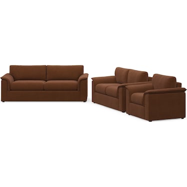 Morse Foam Comfort 3 Pc. Living Room - Nora Chocolate