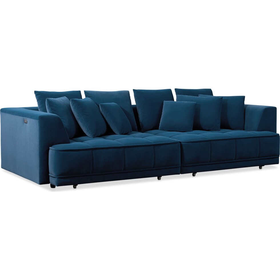 moto blue  pc power reclining sofa   