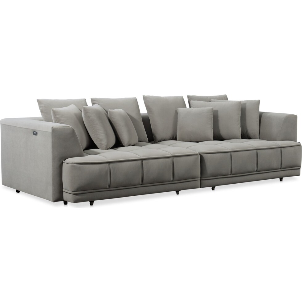 moto gray  pc power reclining sofa   