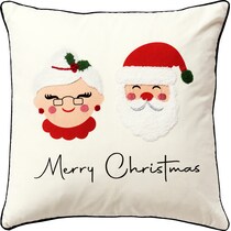 mr & mrs claus ivory accent pillow   