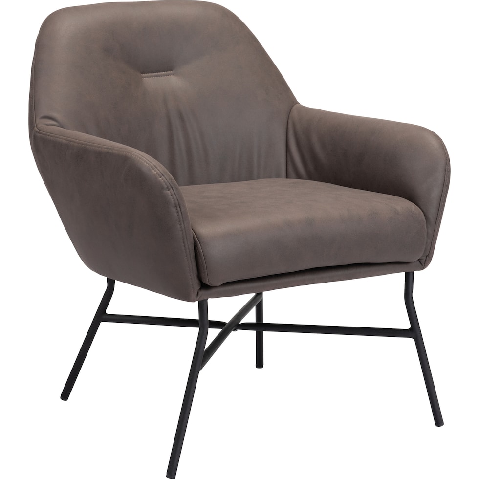 muellen dark brown accent chair   