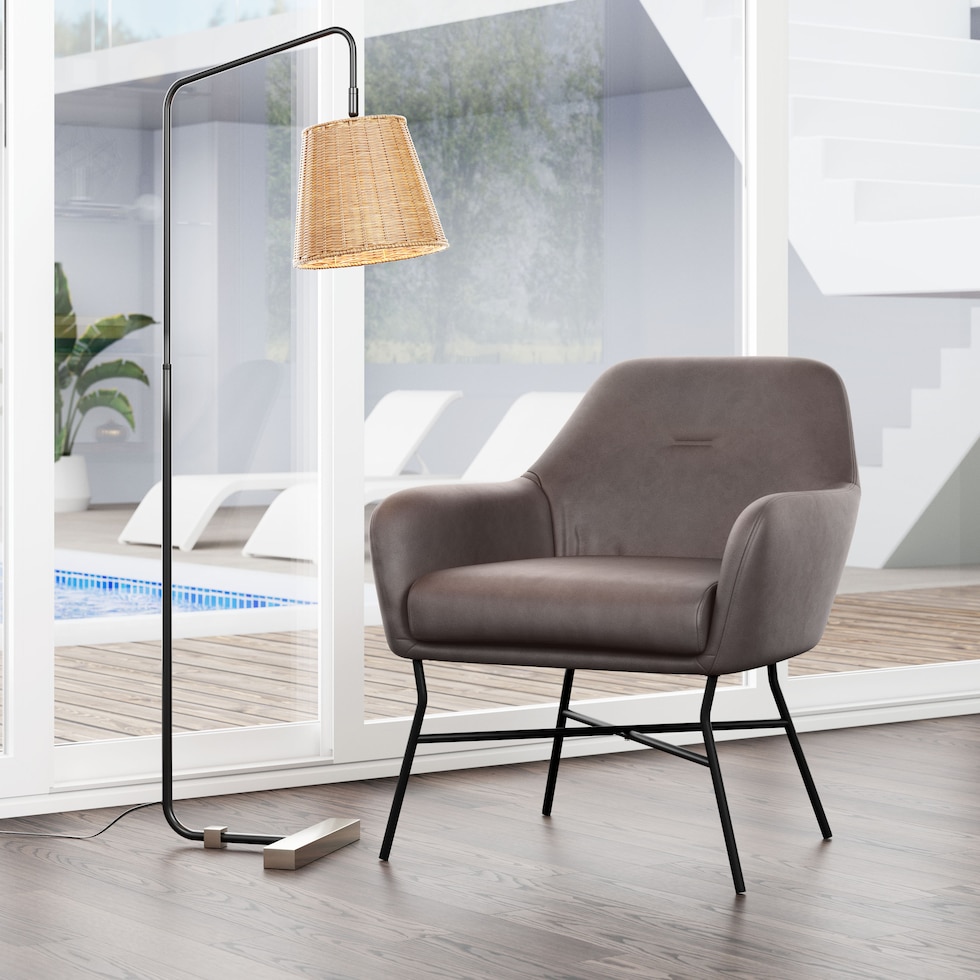 muellen dark brown accent chair   