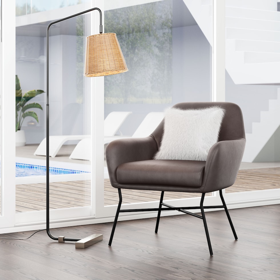 muellen dark brown accent chair   
