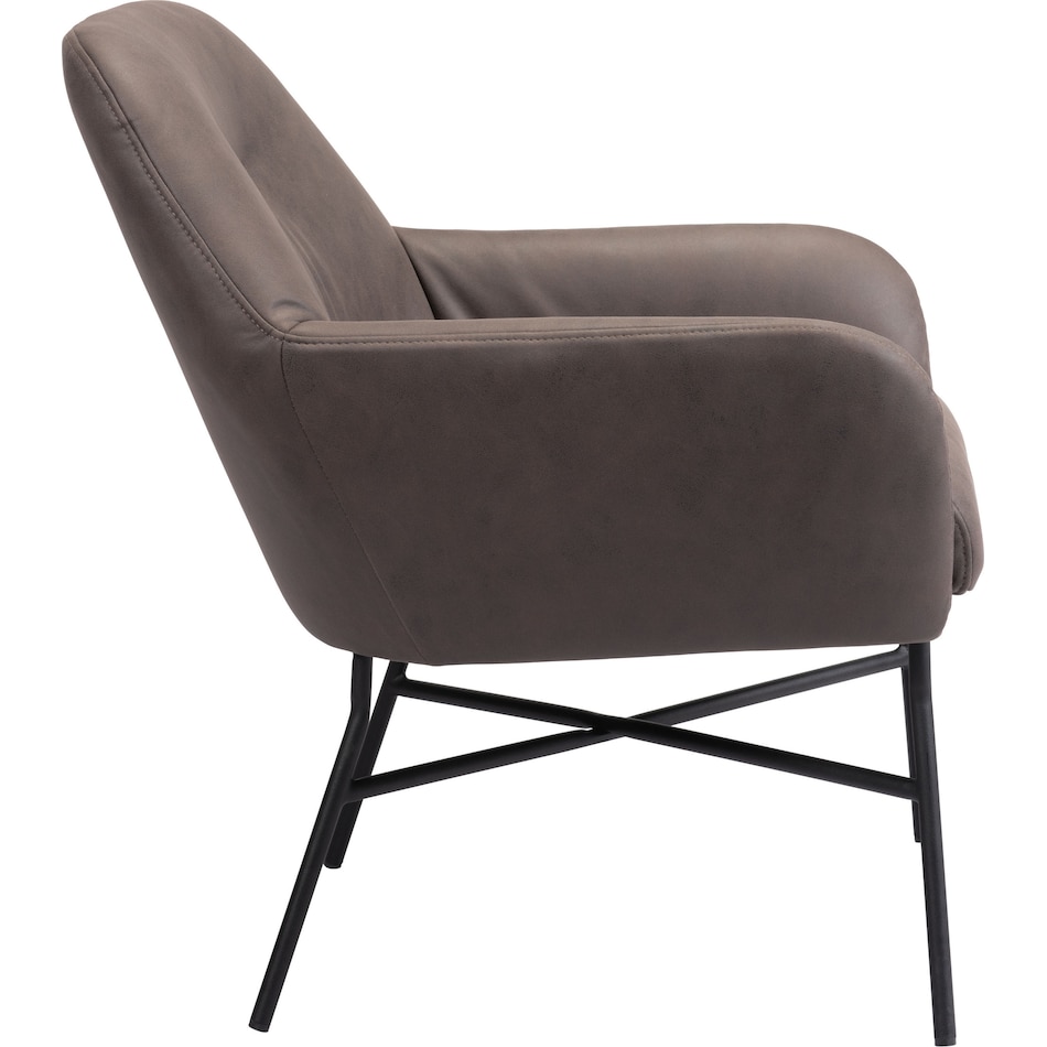 muellen dark brown accent chair   
