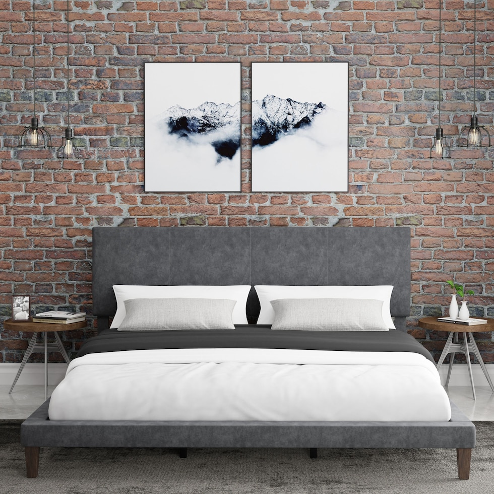 muellen gray king bed   