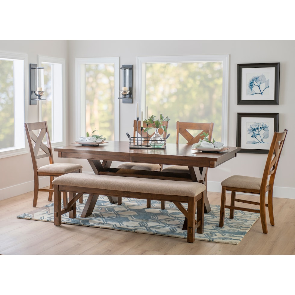 mullens dark brown  pc dining room   