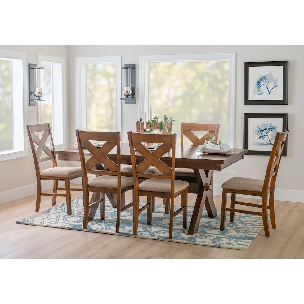 mullens dark brown  pc dining room   