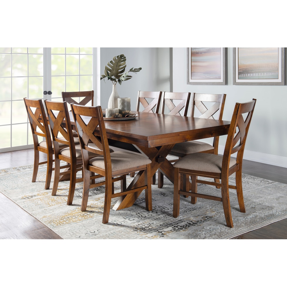 mullens dark brown  pc dining room   