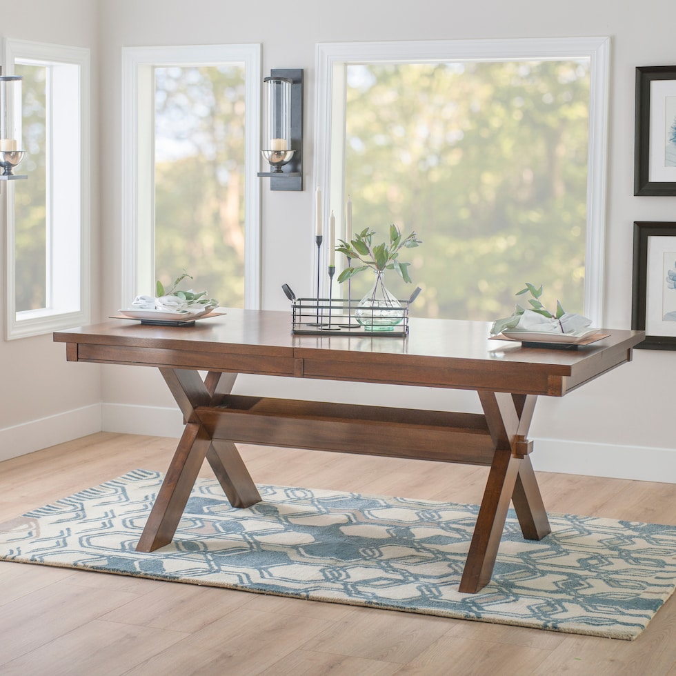 mullens dark brown dining table   