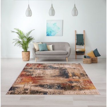 Brandy Area Rug - Red/Blue