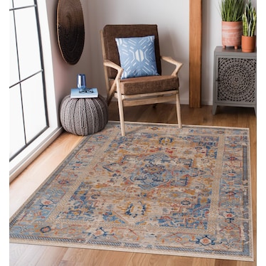 Midsummer Area Rug - Blue/Orange