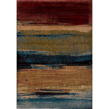 Clematis 5X7 Rug - Red Multi