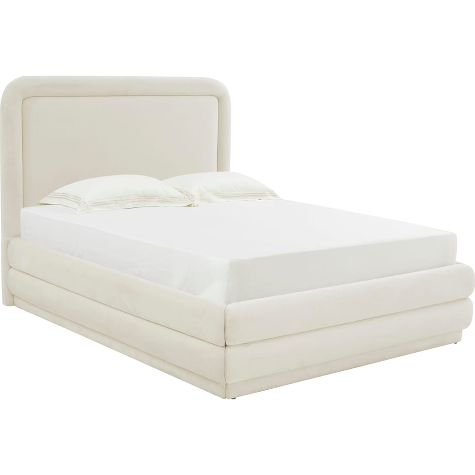 muna white queen bed   