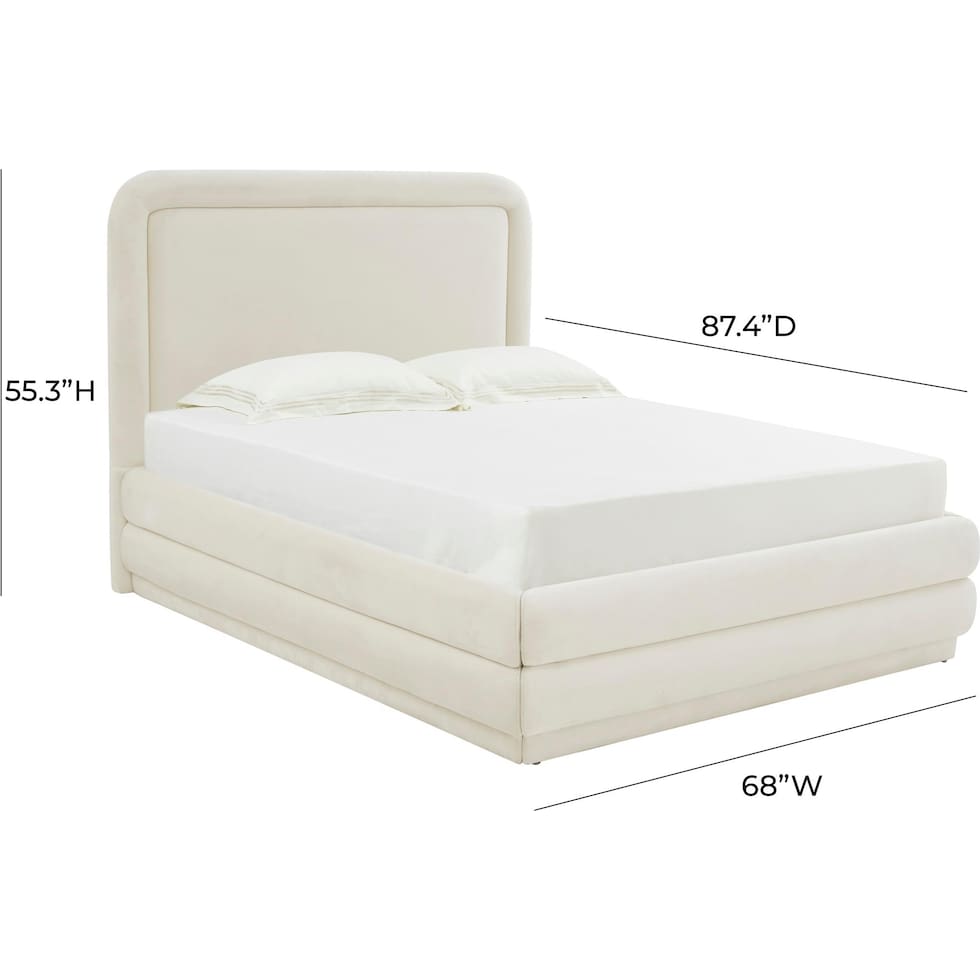 muna white queen bed   