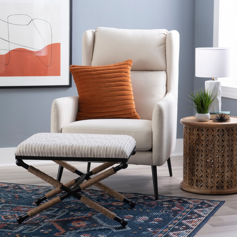 muriel light brown accent stool   