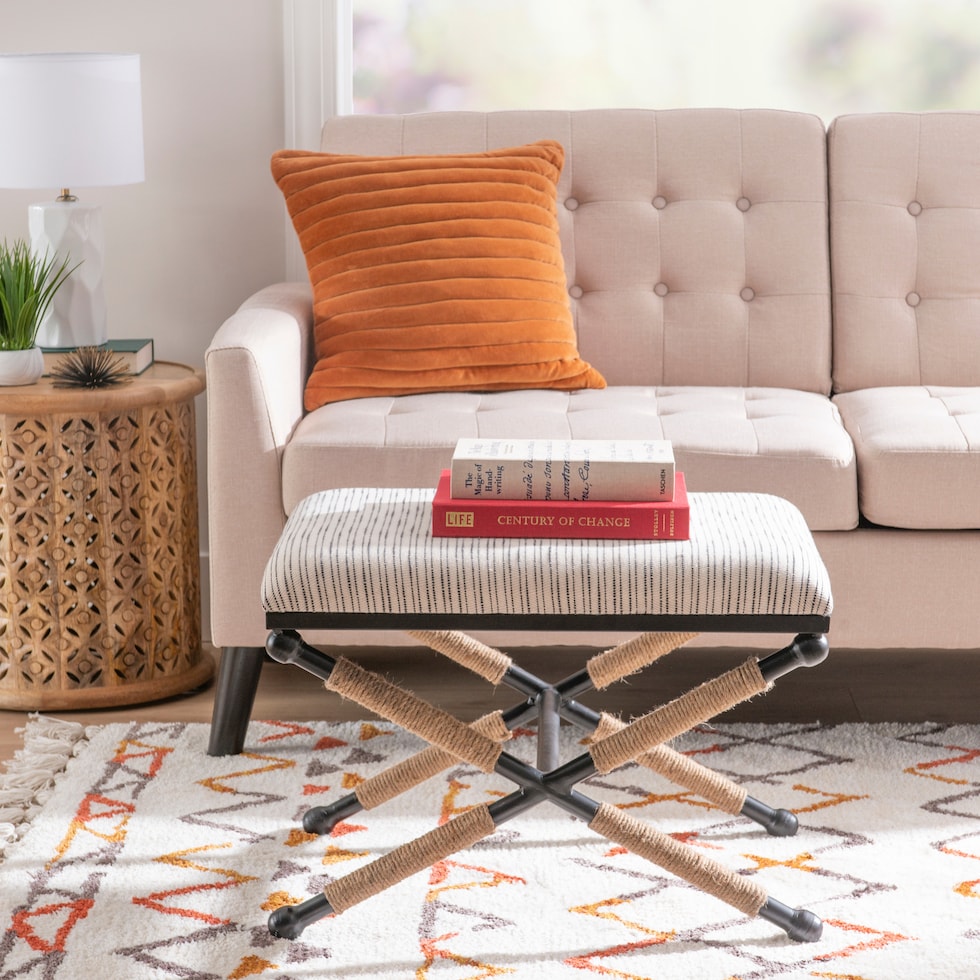 muriel light brown accent stool   