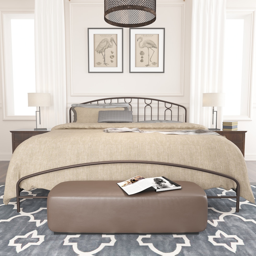 mystic dark brown king bed   