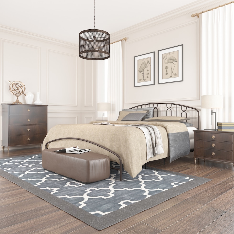 mystic dark brown king bed   