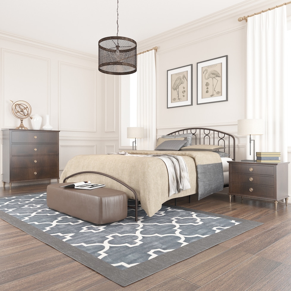 mystic dark brown queen bed   