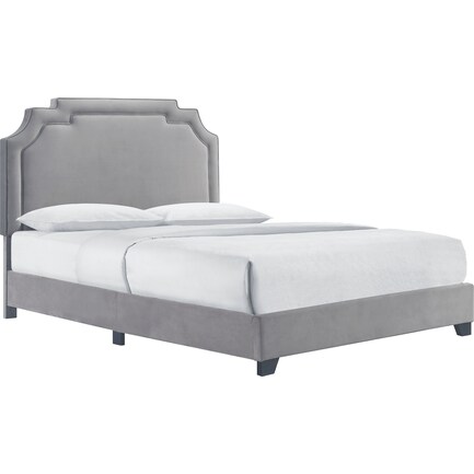 Nadia Queen Upholstered Platform Bed - Light Gray