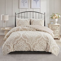 nadia light brown full queen bedding set   