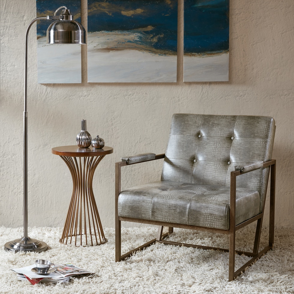 nadine gray accent chair   