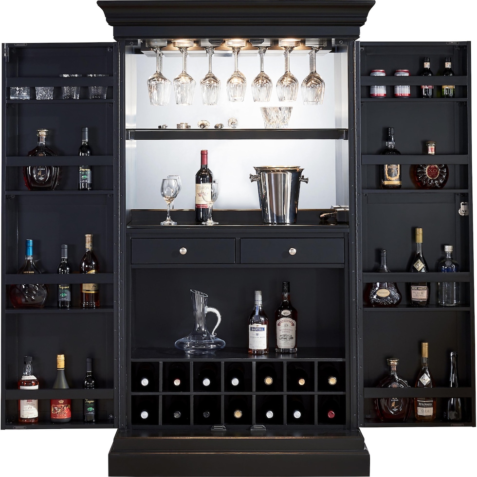 nadini black wine cabinet   