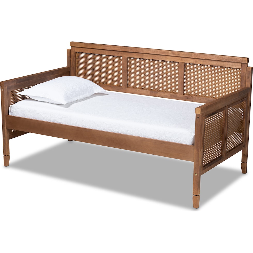 nahla light brown twin bed   