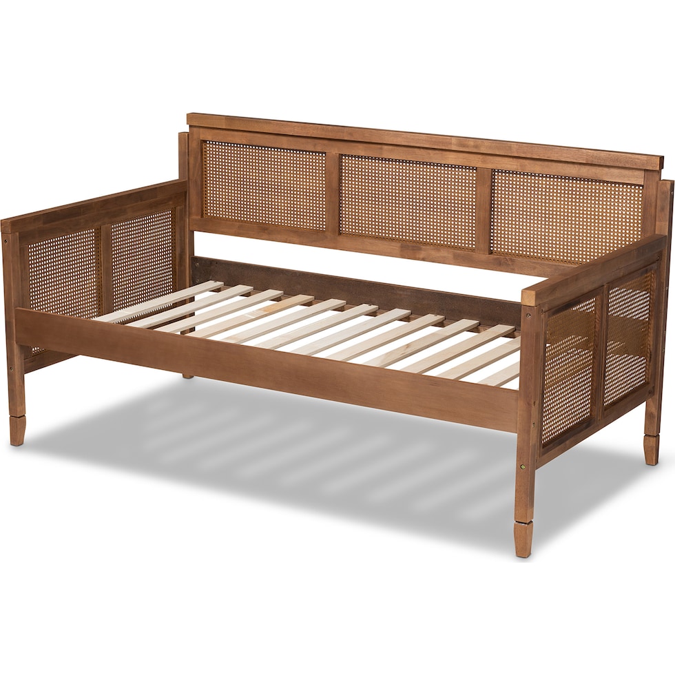 nahla light brown twin bed   