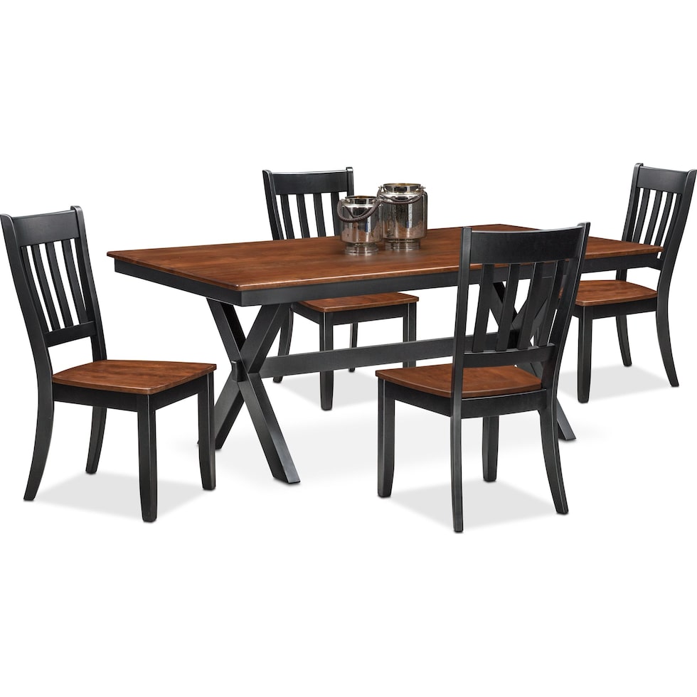 nantucket dining cherry black and cherry  pc dining room   