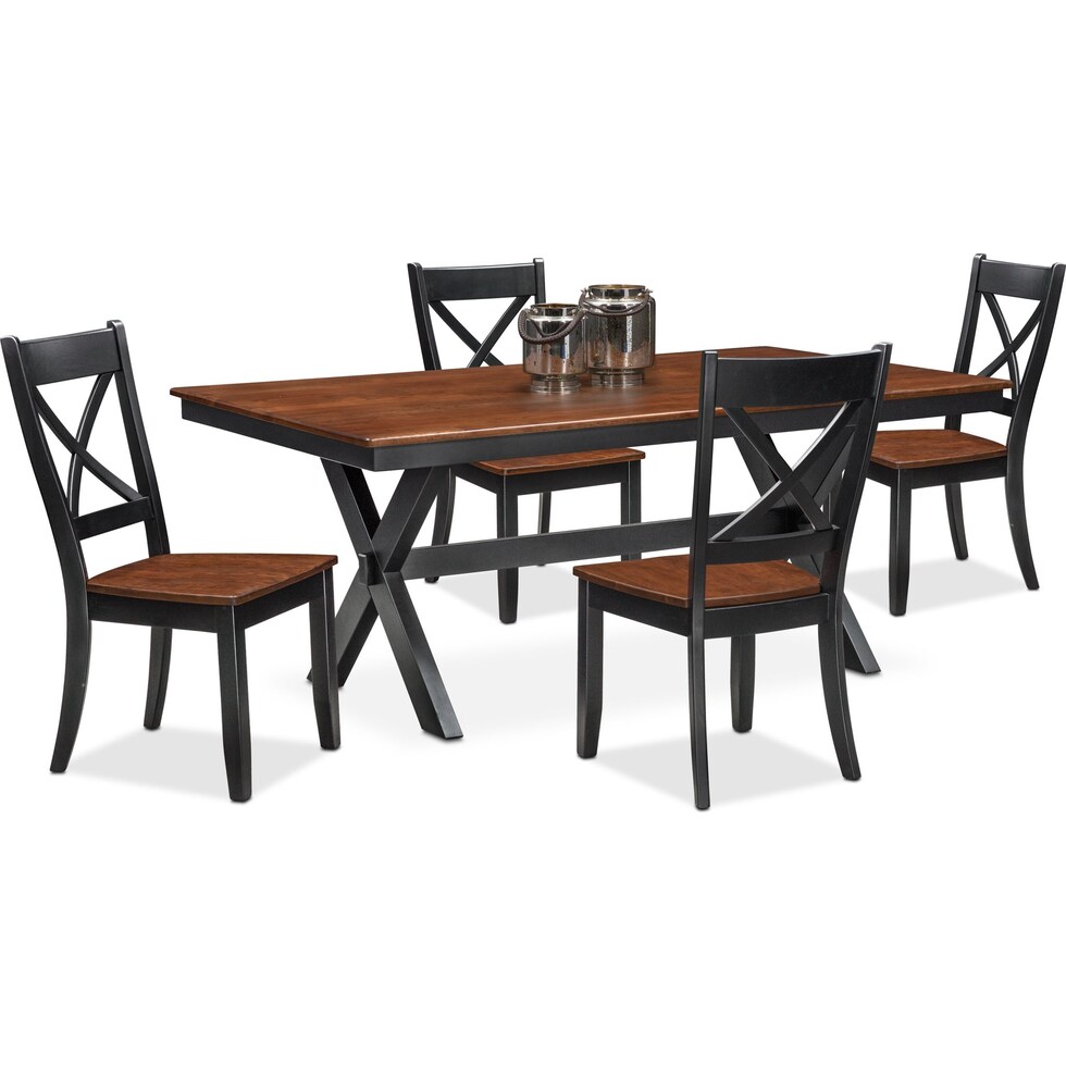 nantucket dining cherry black and cherry  pc dining room   