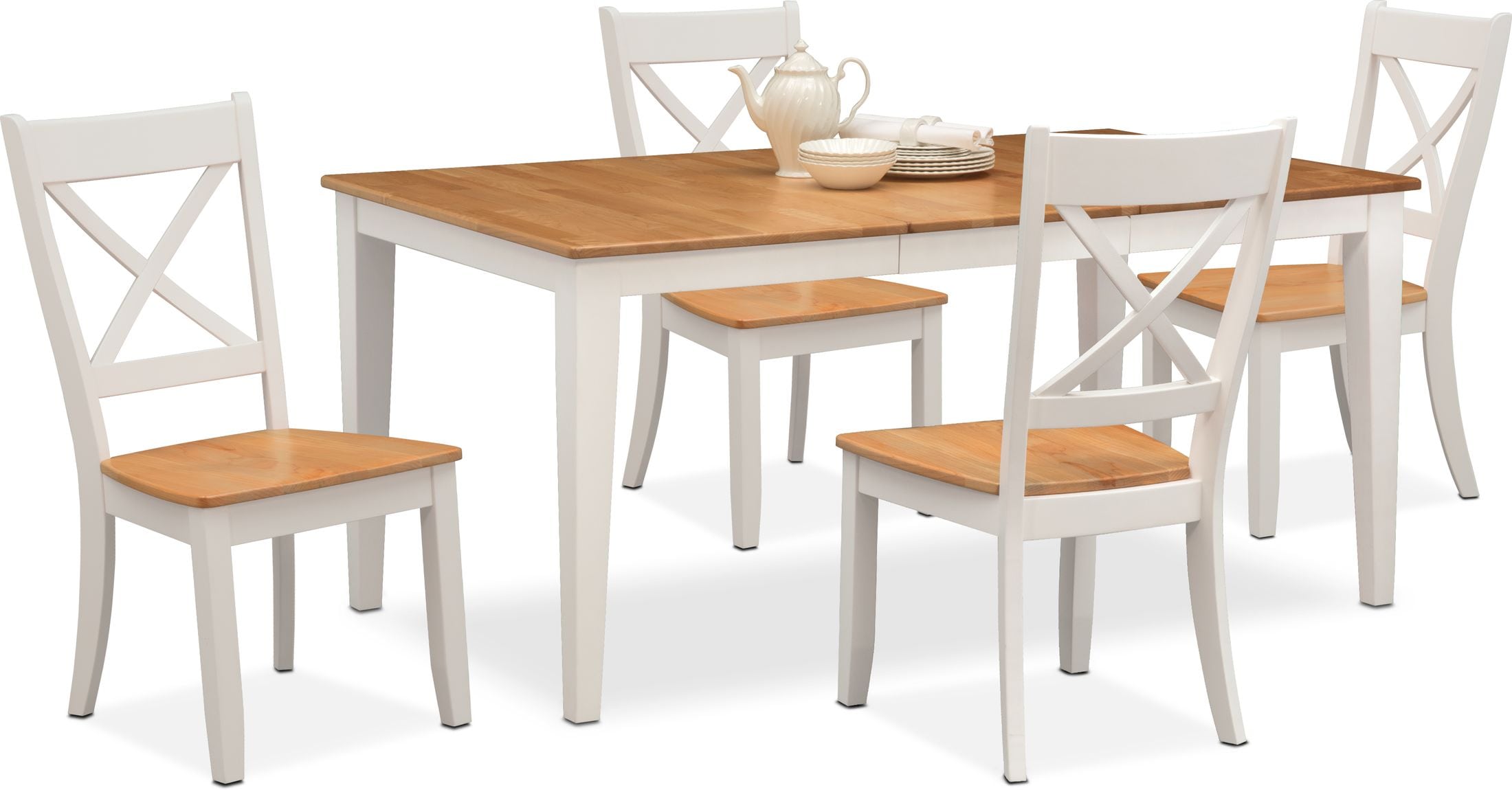 Nantucket Dining Table And 4 Dining Chairs Value City Furniture