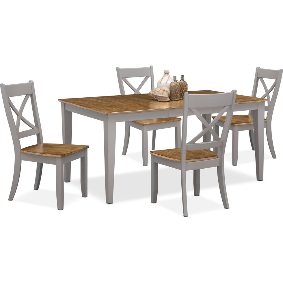 nantucket dining oak gray  pc dining room   