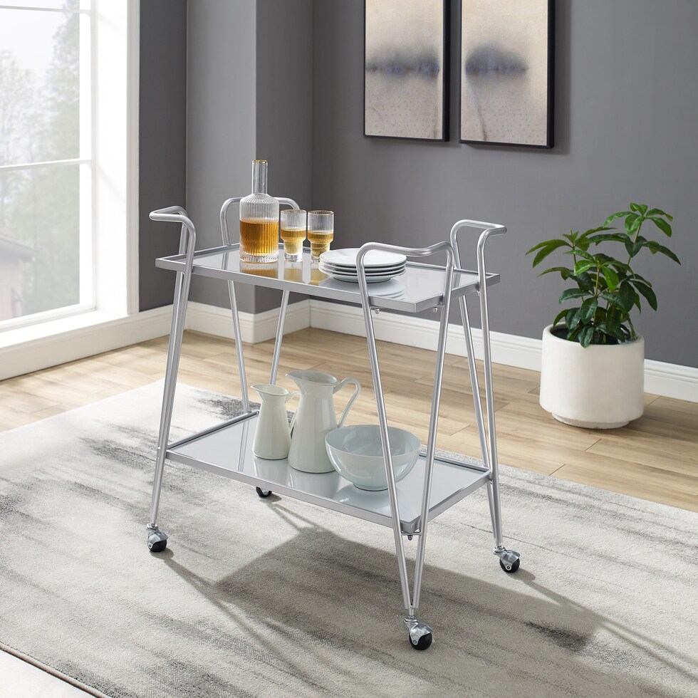 naomi silver bar cart   