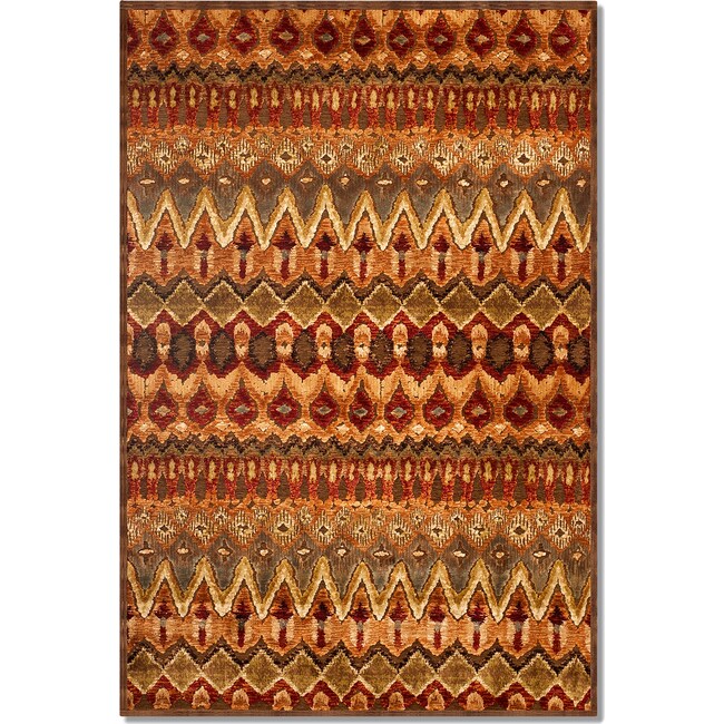 Rugs - Napa Zigzag Area Rug - Red and Beige