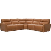 napa light brown power reclining sectional   