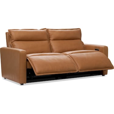 Napa 2-Piece Dual-Power Reclining Sofa - Saddle