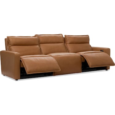 Napa 3-Piece Dual-Power Reclining Sofa - Saddle