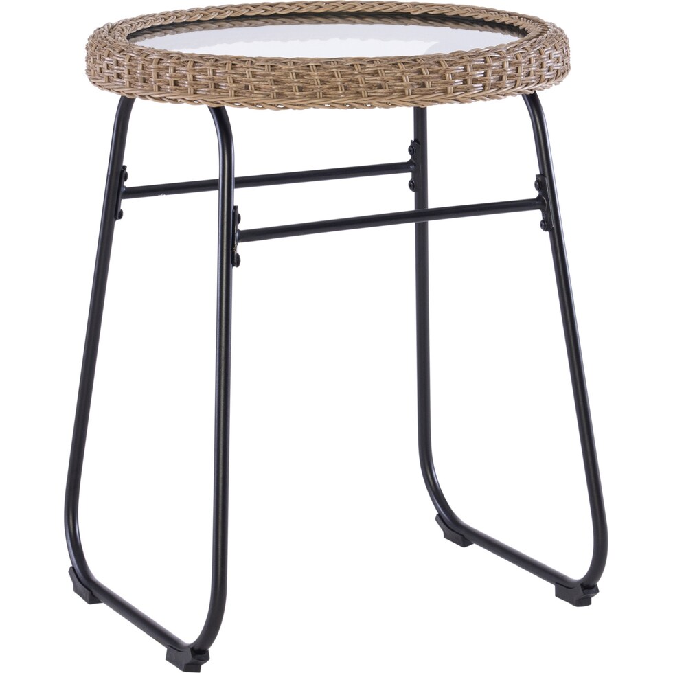 narragansett light brown black outdoor coffee table   