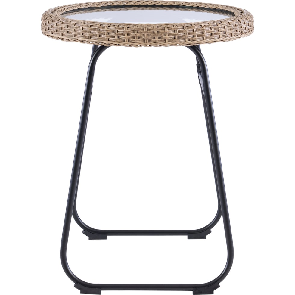 narragansett light brown black outdoor coffee table   