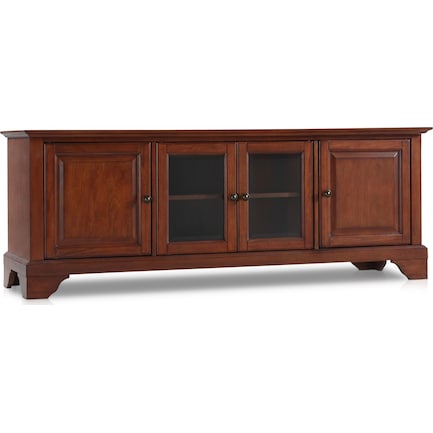 Nathaniel 60” Glass Door TV Stand - Cherry