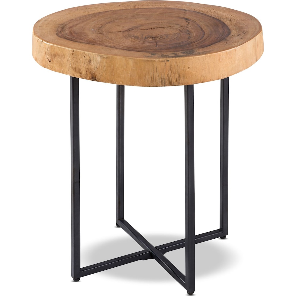 natural arcadia light brown end table   
