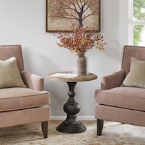 natural black accent table   