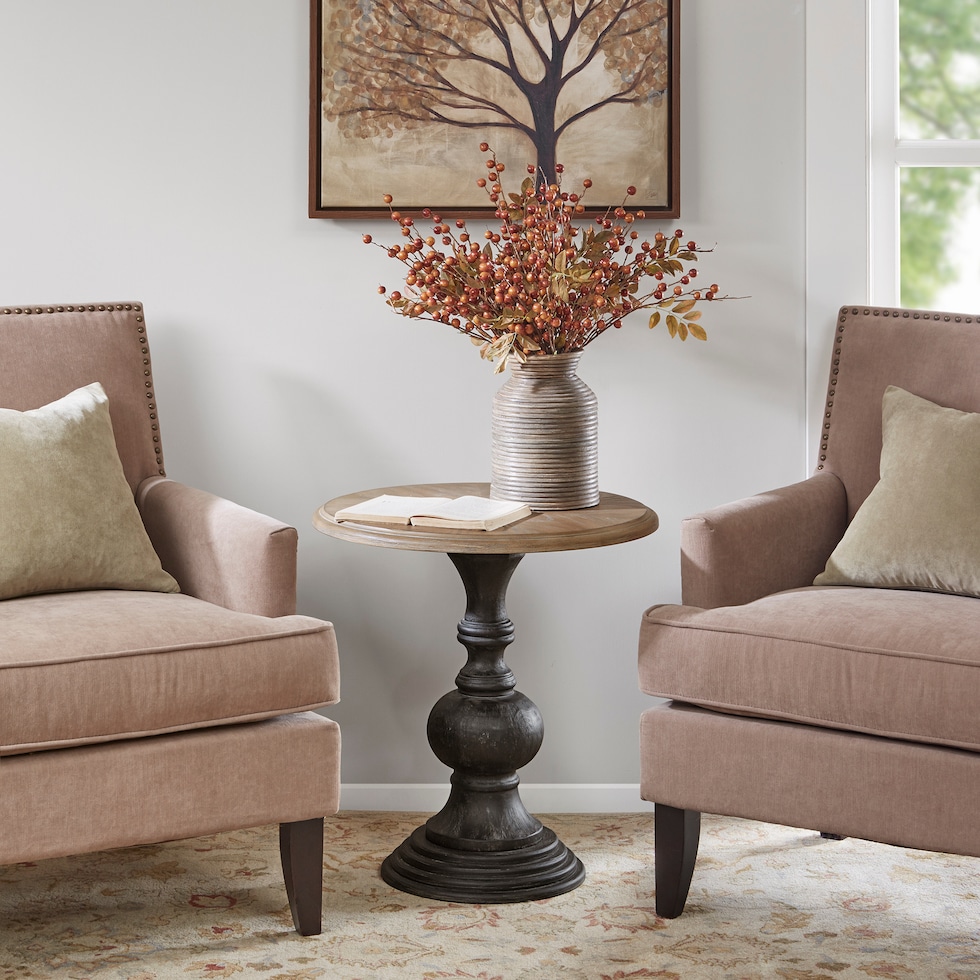 natural black accent table   