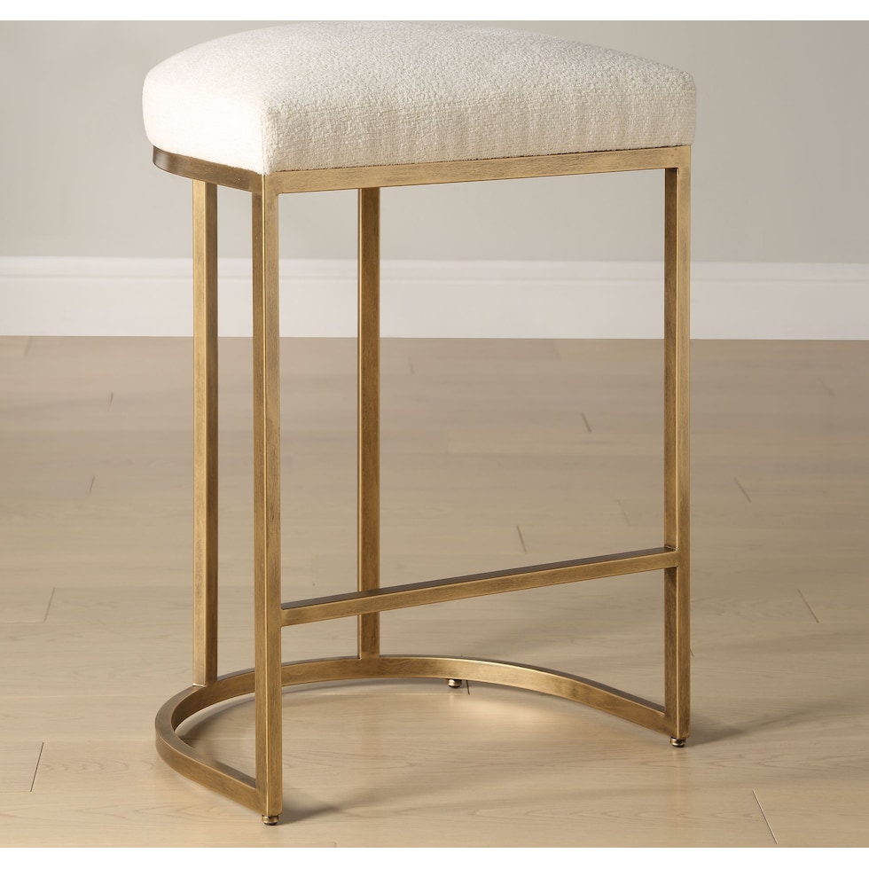 neil antique brass light cream bar stool   
